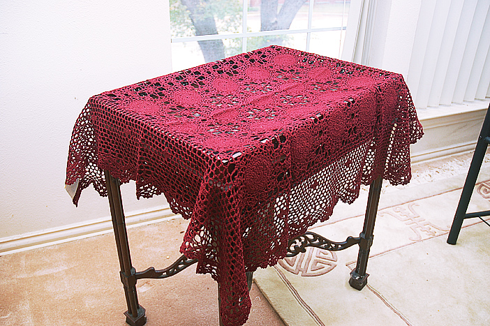 merlot square crochet table toppers